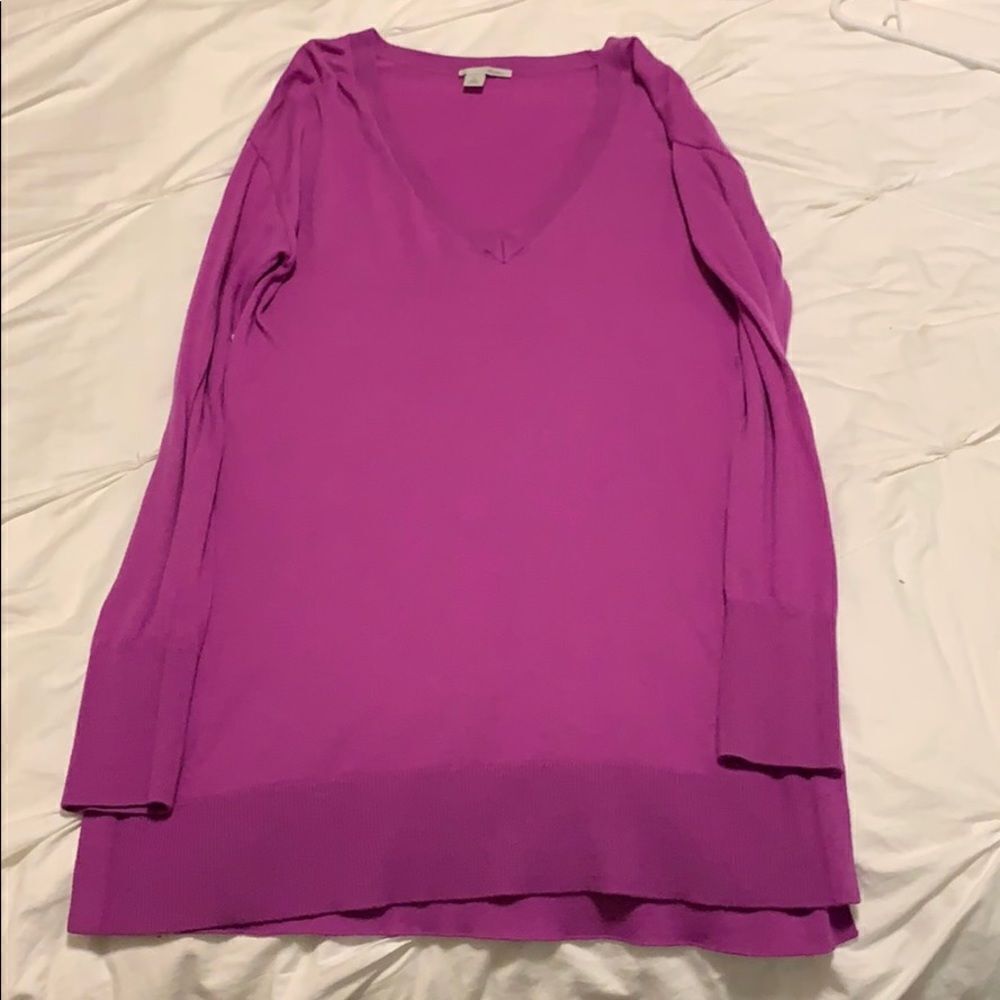 Halogen V-Neck Side Slit Sweater - Picture 2 of 4